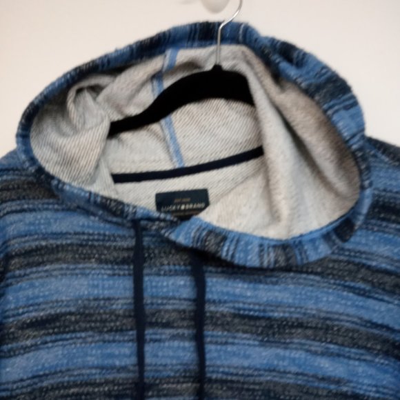 LUCKY BRAND MENS BAJA STRIPE HOODIE 100 % COTTON BIG TALL MAN SIZE XXL BLUE NWT - Picture 5 of 8